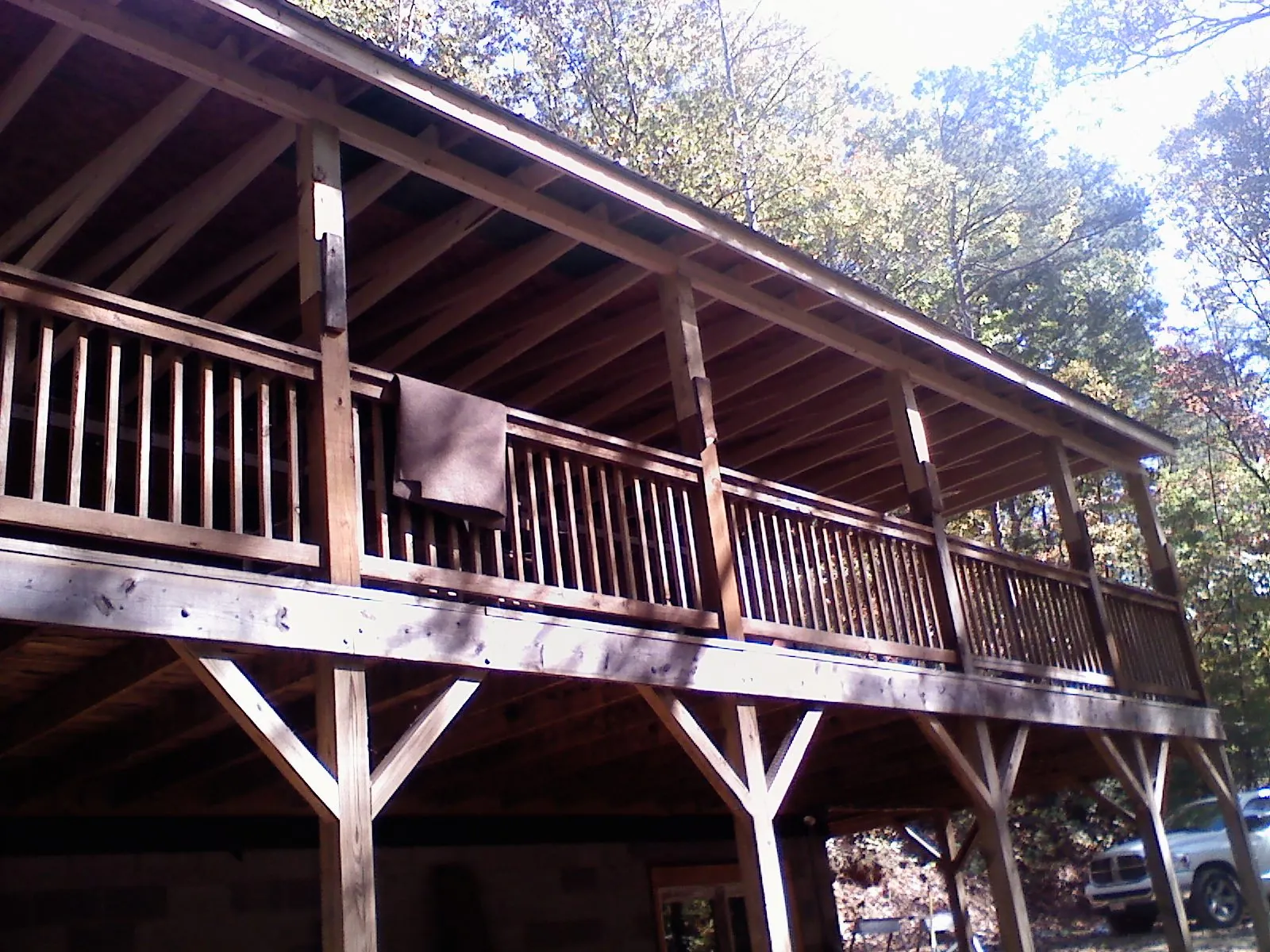 Timber framing under a new elevated porch and deck — Roof Leak Repair in High Shoals by Roofing Brothers